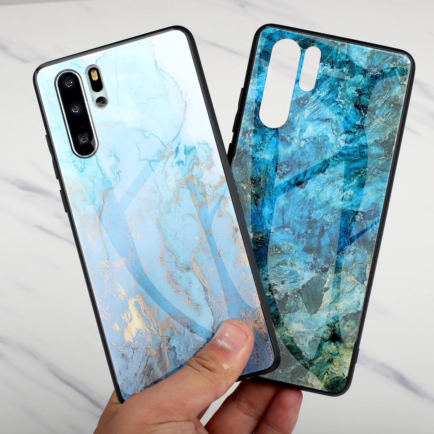 Marble Phone Case For Huawei P30 Lite Pro P20 TPU Tempered Glass Cover Honor V20 Nova 3i #4 |