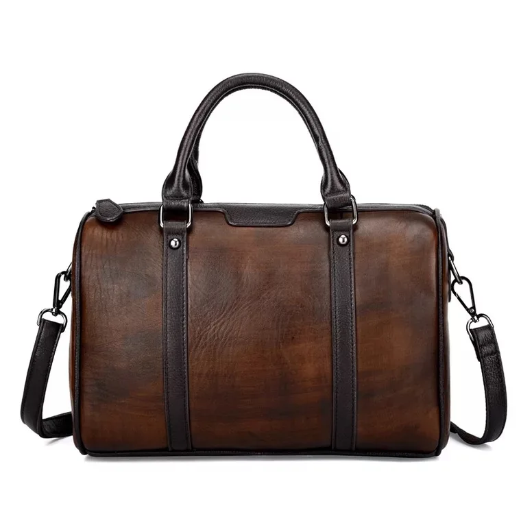 Брендовая мужская кожаная дорожная сумка из натуральной кожи винтажная