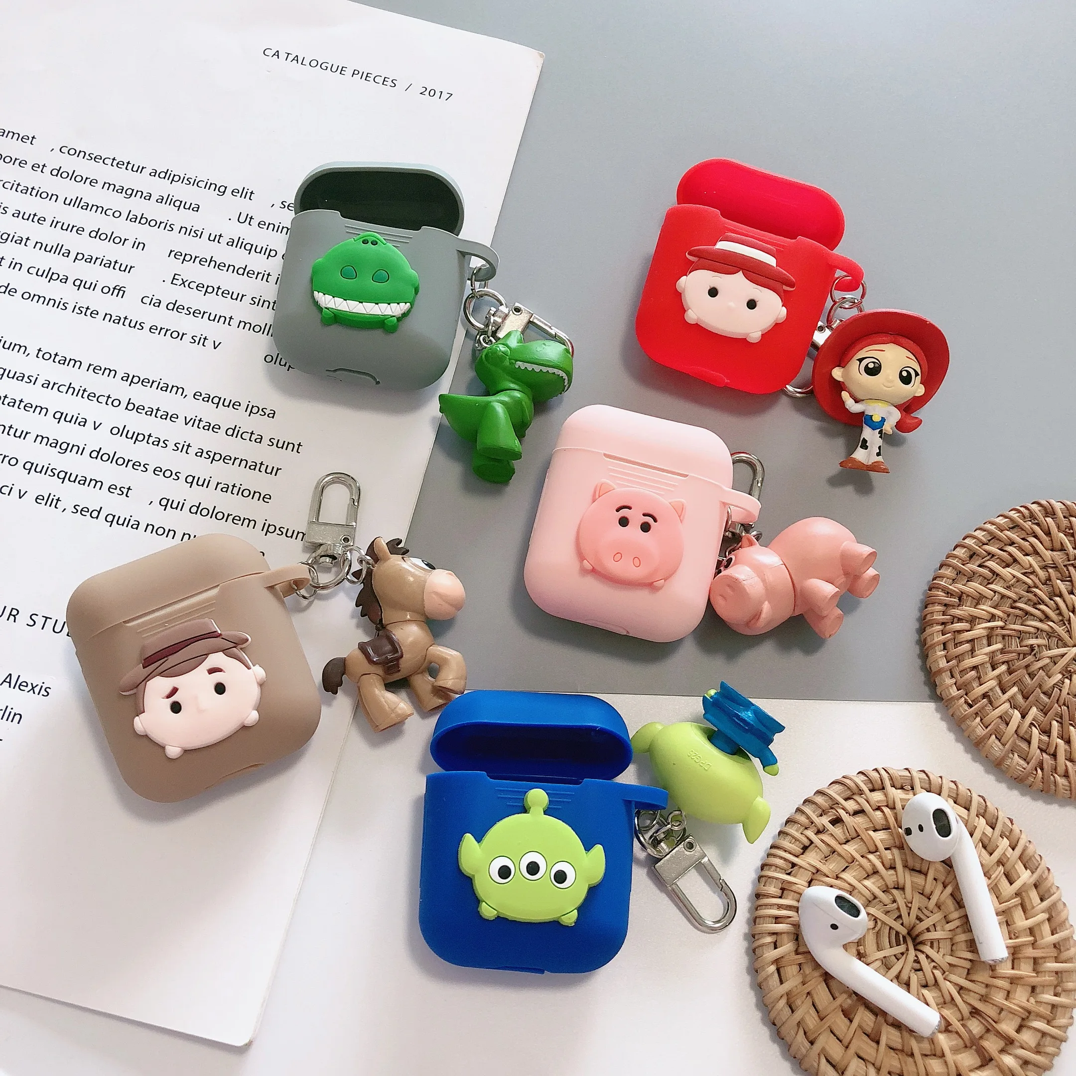 Чехол для наушников Toy Story Rex Dinosaur Hamm Red Hearts Jessie Green Alien для Apple Airpods 1 2 силиконовый защитный чехол с рисунком