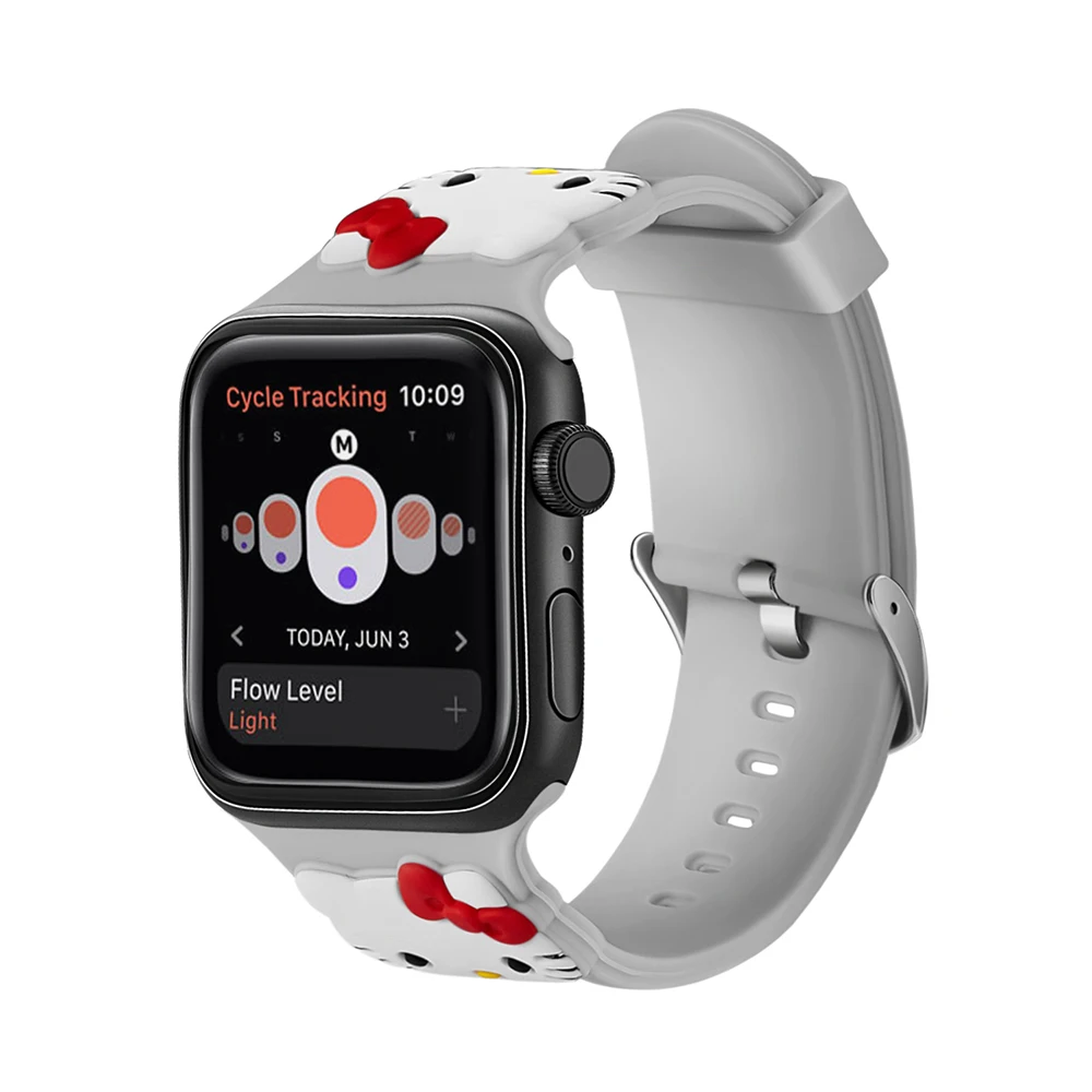 UEBN силиконовый спортивный ремешок для apple watch серии 4 3 2 1 ремешок с Kity для iWatch 42 мм 38 мм 40 мм 44 мм Ремешки для наручных часов