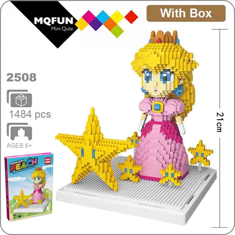 2508 With Box LNO аниме Япония Игра Супер Марио Луиджи Йоши Монстр огонь пчела Марио DIY фигурки мини строительство алмаз мини блоки игрушки - Color: 2508 With Box