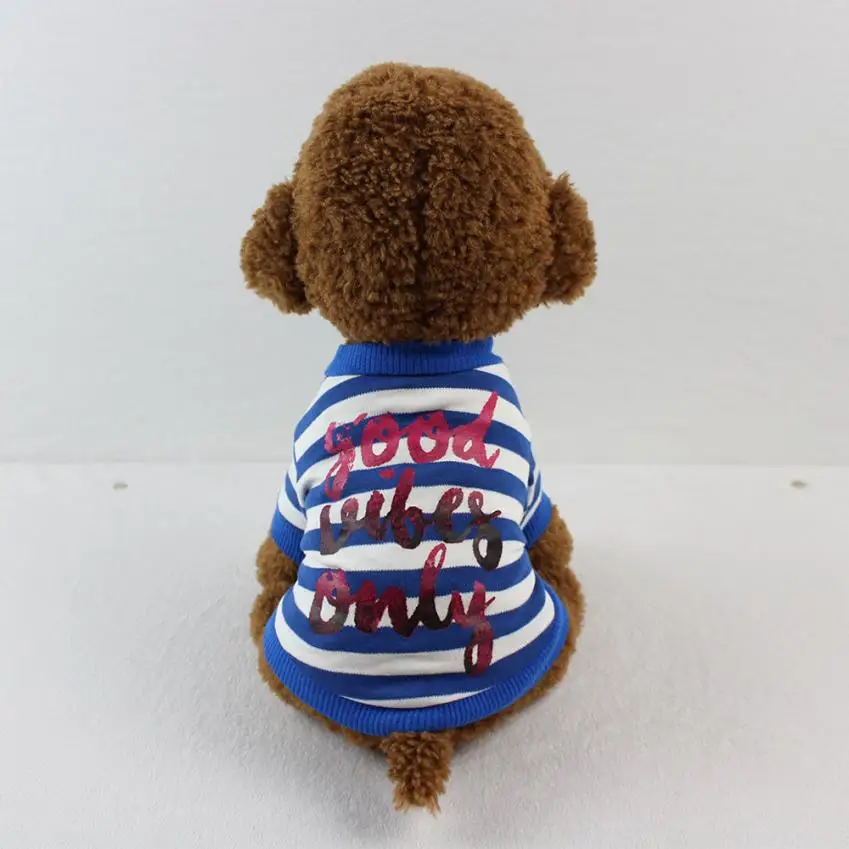 Одежда для собак из хлопка полосатые рубашки жилет щенков одежда чихуахуа костюм