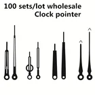 Оптовая продажа, 100 комплектов, высококачественные кварцевые часы, указка, сделай сам, ремонт, черные металлические иглы, настенные часы, аксессуары для рук, замена