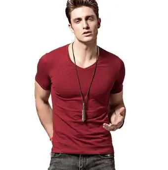 2019 Фирменная Новинка Мужская хлопковая футболка одноцветная Футболка топ модная
