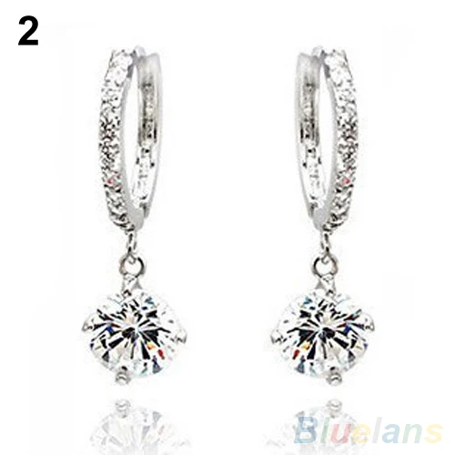 Women's Austrian Zircon Crystal Rhinestone Shining Drop Earrings Jewelry 00BY | Украшения и аксессуары