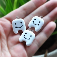 20pcs resin cute tooth charms earring pendant for diy decoration