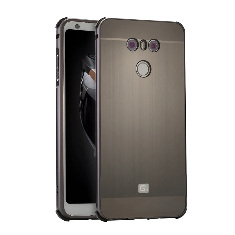 Для LG G6 чехол Роскошный Матовый металлический алюминиевый бампер + PC акрил 2 в 1