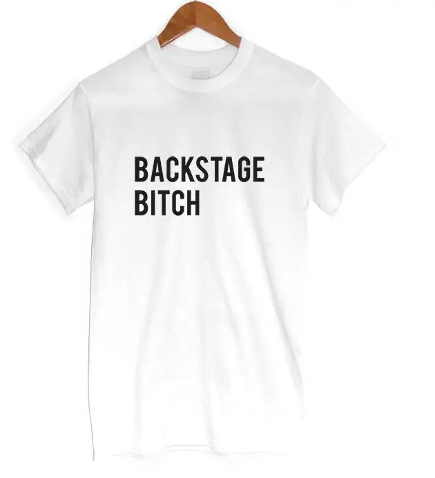 Женская футболка с принтом надписи Backstage хлопковая Повседневная забавная для