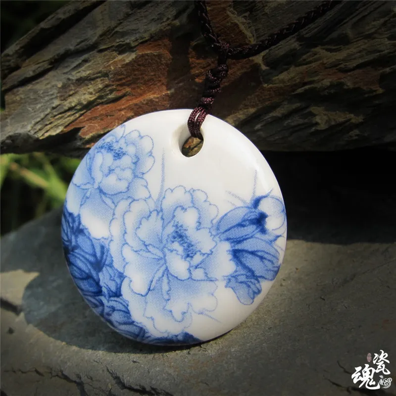 Ceramic Traditional Ethnic Jewelry Chinese style hand-made pendant ethnic windbreaker ornaments woven Necklace Pendant JE002 | Украшения и