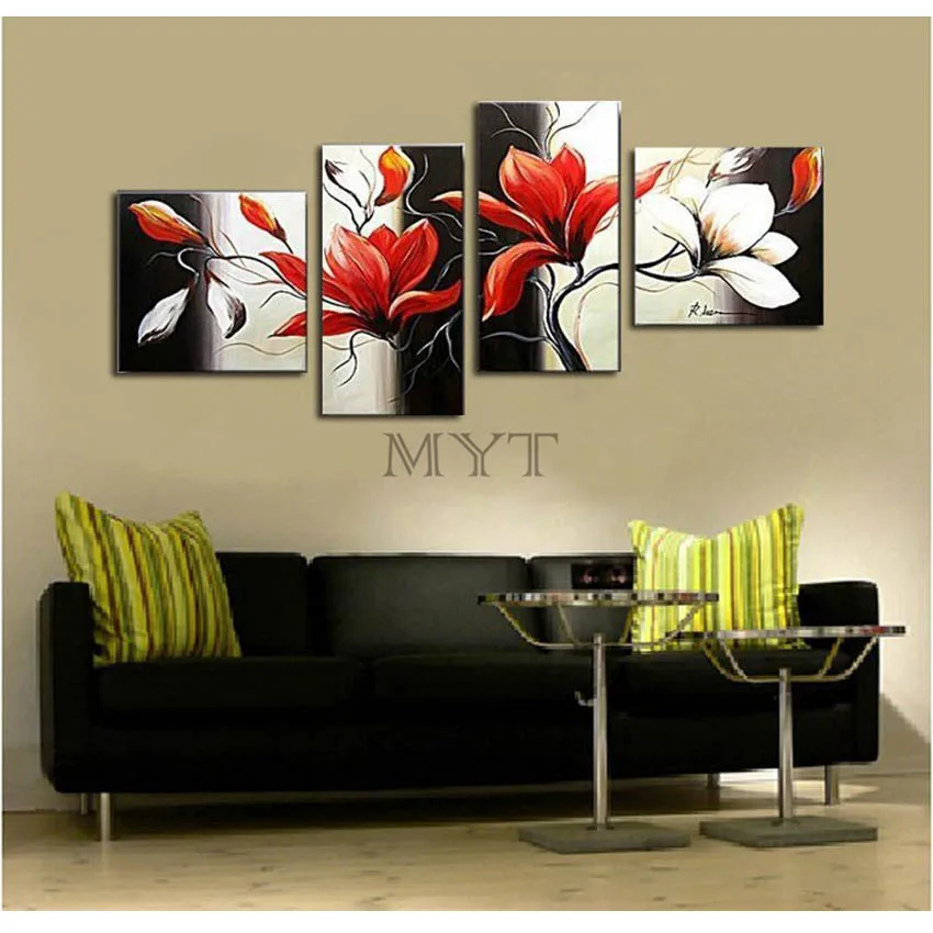 

Hand-painted oil painting: a modern abstract oil painting canvas wall art drawing, which is 100% handmade by mag 4 pieces sp-02