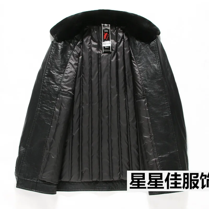 10XL 8XL зима новый роскошный пуховая куртка Для мужчин кожаная ветрозащитная