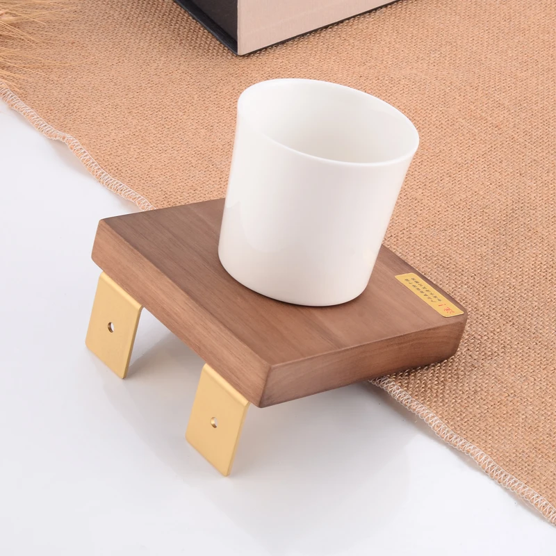 Держатель для зубной щетки стеклянный стакан держатель из латуни и дерева в