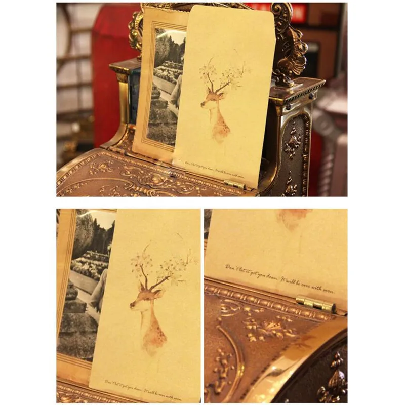 80Pcs/lot Cute forest deer envelope postcards greeting card stationery school supplies gift | Дом и сад