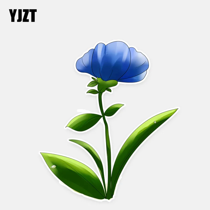 YJZT 12,7*14,6 см уникальный синий цветочный Декор персонализированные автомобильные наклейки высокого качества 11A1113