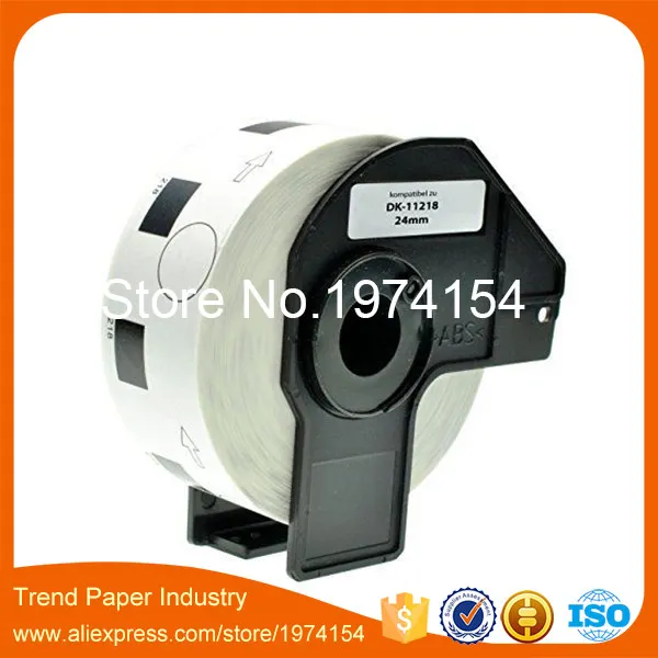 100 рулонов Etiketten Brother Совместимость DK-11218 24 мм Круглая этикетка DK11218 DK-1218 клейкая