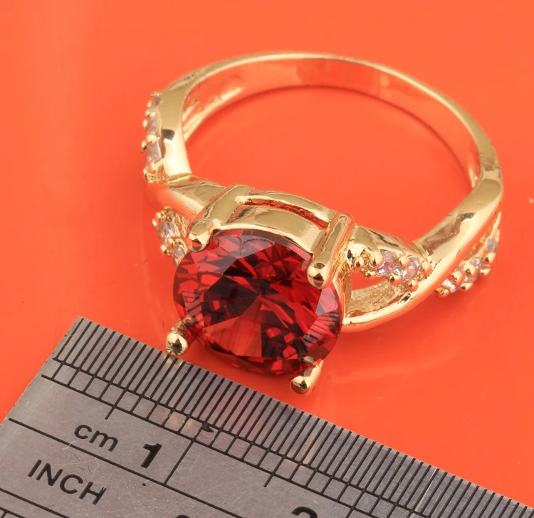 Oxblood Red Garnet Gold Jewelry US# Solitaire Ring Size 6 / 7 8 9 S1865 | Украшения и аксессуары