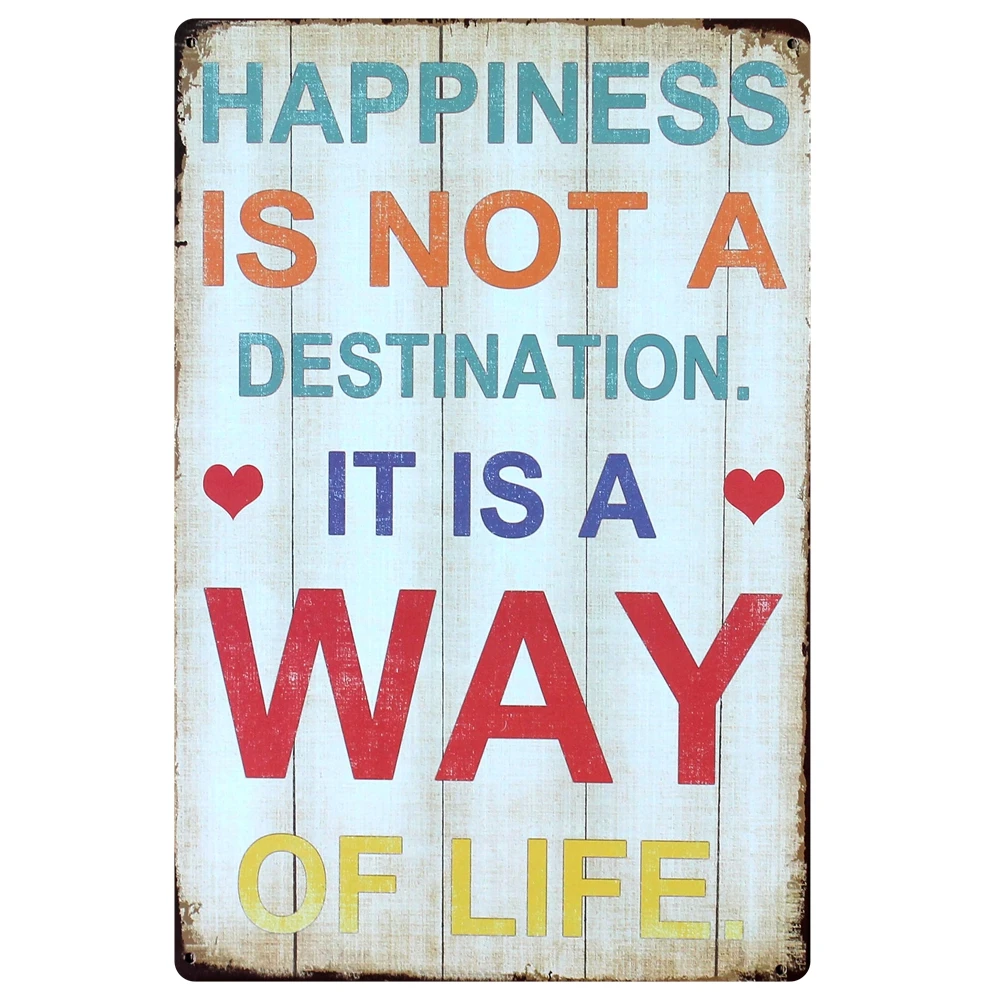 

[Mike86] оловянный знак счастья-это путь, ретро, настенное искусство, подарок для дома, декор AA-250, смешанный заказ 20*30 см