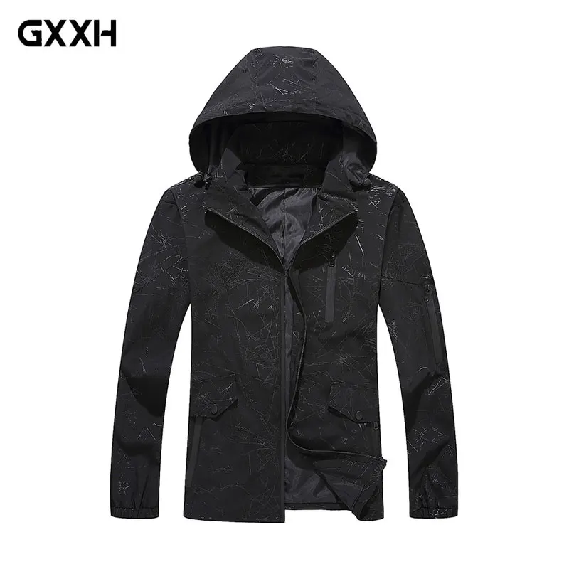 

2019 Spring New Print Men's Collar Trench Coat Men's Loose Thin Casual Jacket Extra Large 6XL 7XL 8XL 9XL10XL Hooded Jacket