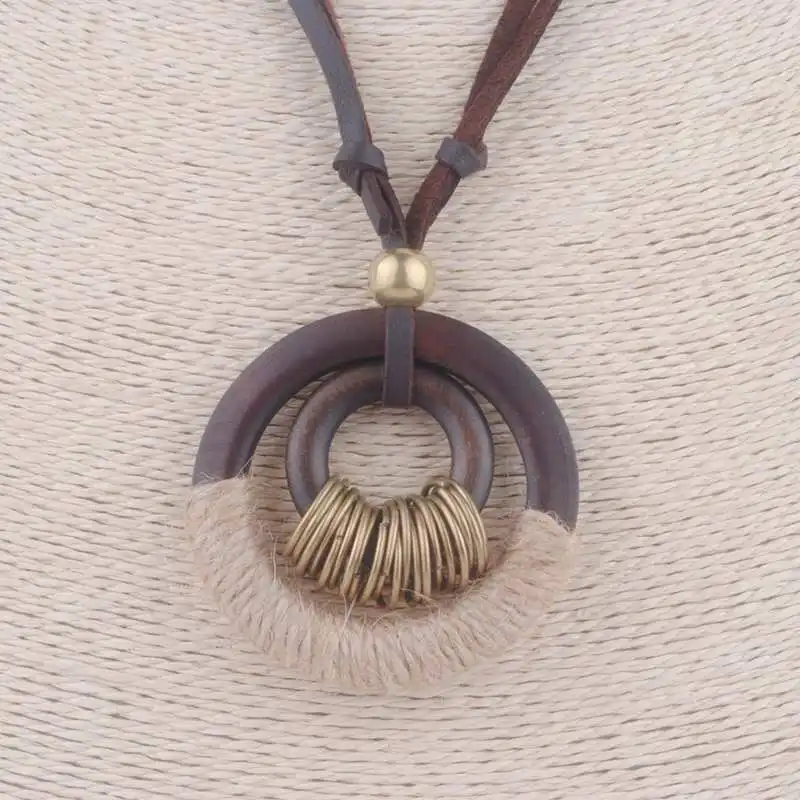 Новые винтажные ожерелья ювелирные изделия массивные и подвески деревянные для