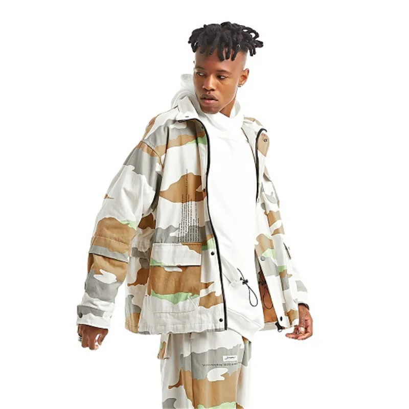 Свободное пальто с камуфляжным принтом униформа для колледжа Мужская одежда