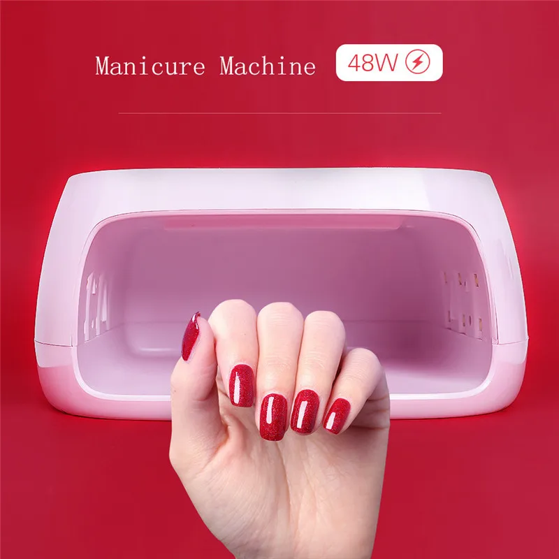 Умная 48 Вт УФ светодиодная лампа для ногтей Сушилка трапециевидная форма Ice UV