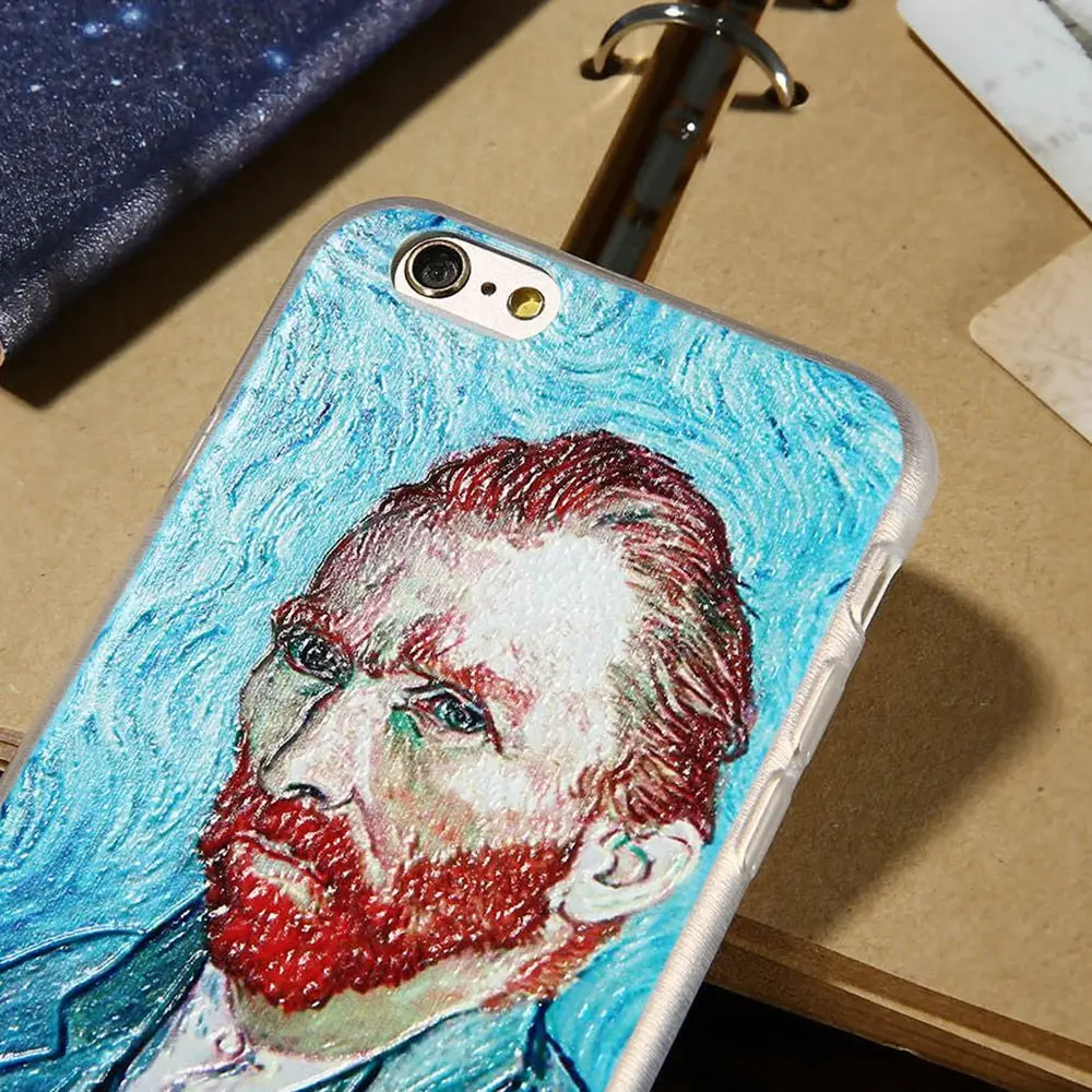 Caseier художественным принтом 3D помощи чехол для iPhone X 8 7 Plus 6 6S 5S 5 SE тиснением сзади