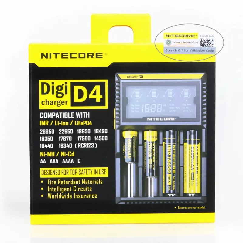 2017Nitecore D4 Digcharger зарядное устройство Оригинал Nitecore ЖК дисплей универсальное +