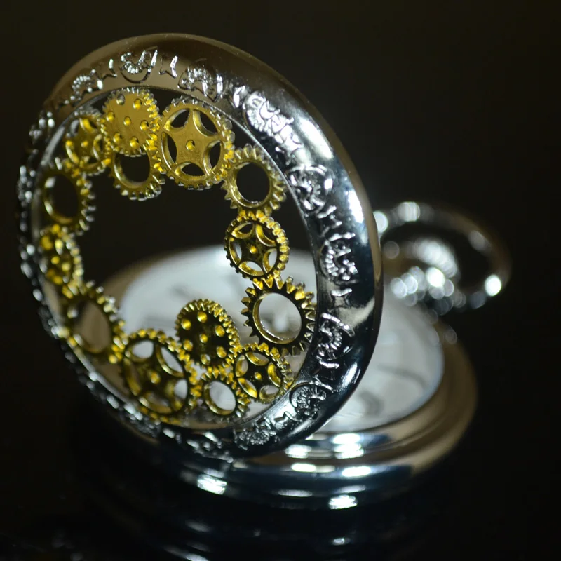 TIEDAN золотые серебряные стимпанк скелет Механические карманные часы для мужчин