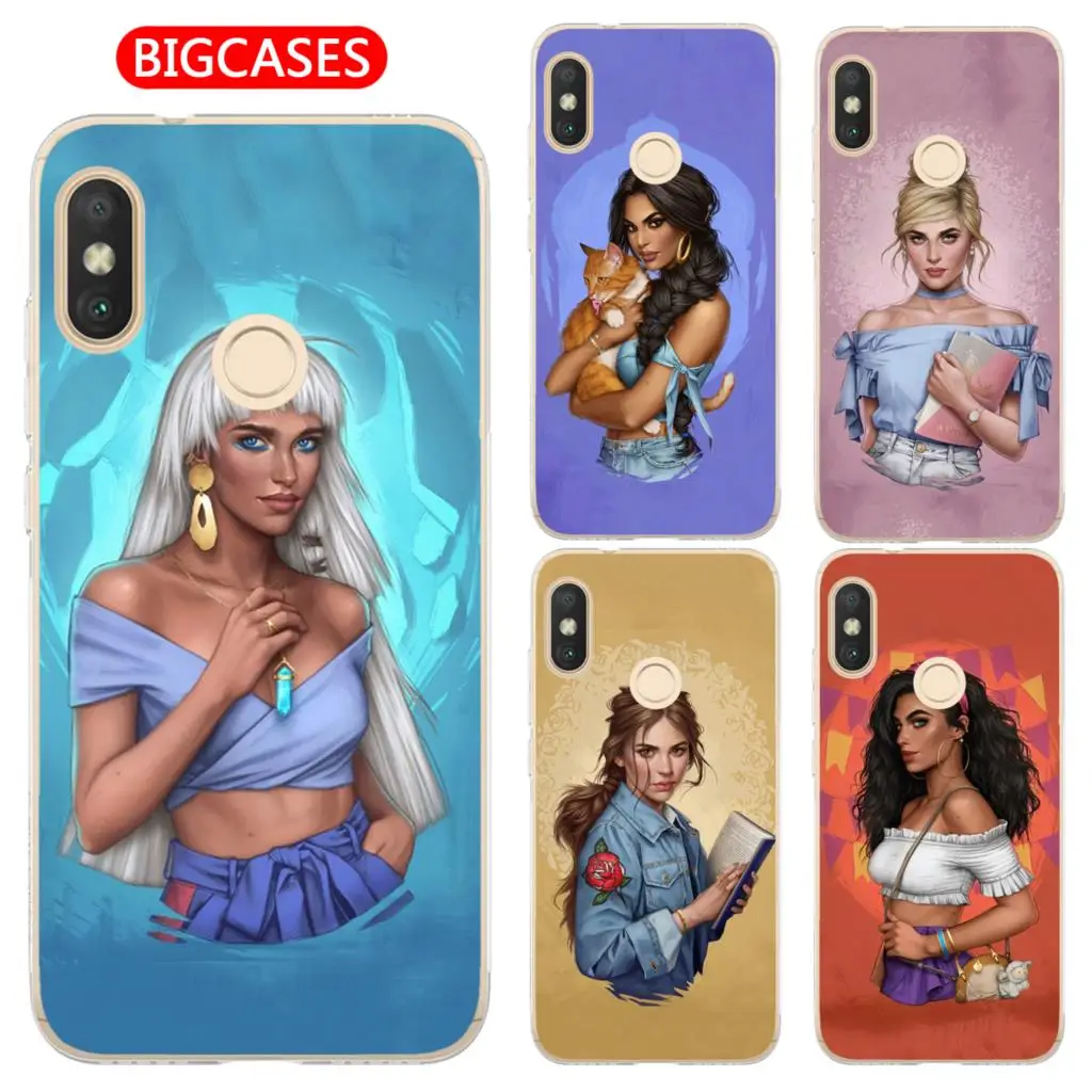 For Xiaomi Mi A2 Lite Case Cover 5.84&quot Soft TPU Silicone Cute Sexy Girl Rapunzel Mermaid Snow White Princess Painted Phone |