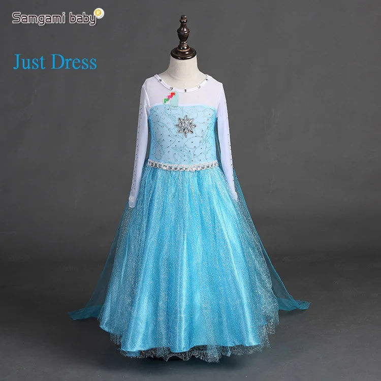 Summer Girl Princess Elsa Dress with crown Children Halloween Snow Queen Cosplay Costume Baby Toddler Kids girls party Clothes | Детская
