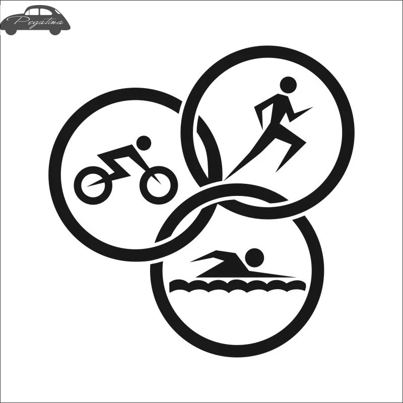 Triathlon Sticker Swimming Run Bike Cycling Car Decal Posters Vinyl Wall Decor Mural | Stickers
