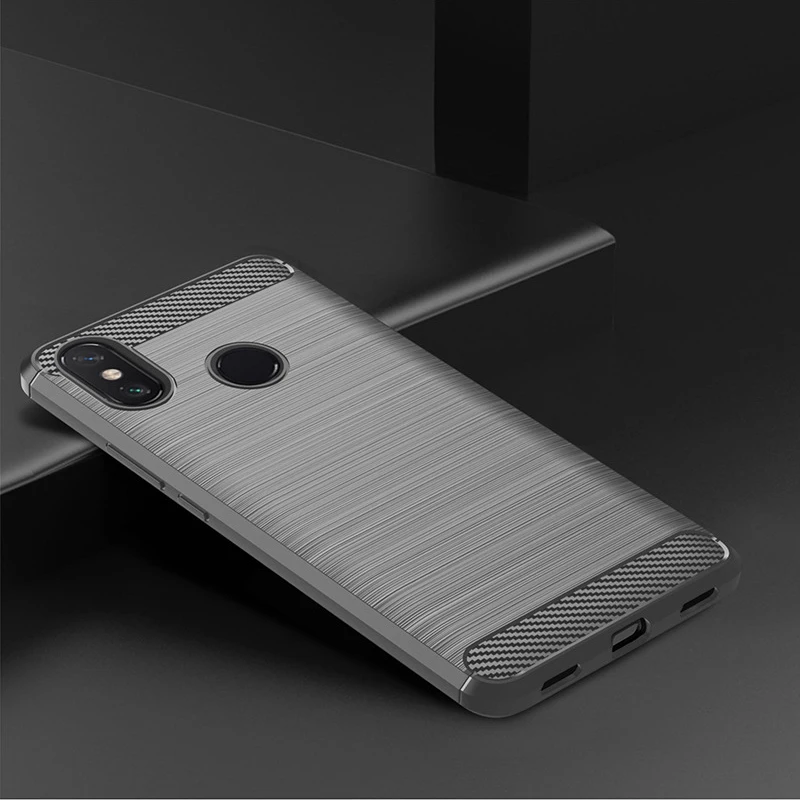 Матовый Мягкий силиконовый чехол из углеродного волокна для телефона Xiaomi Pocophone F1