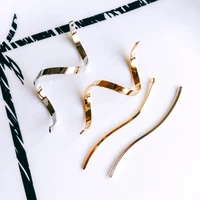 distortion gold silver color plated eardrop pendant earring components necklace charms handmade jewelry diy material 6pcs