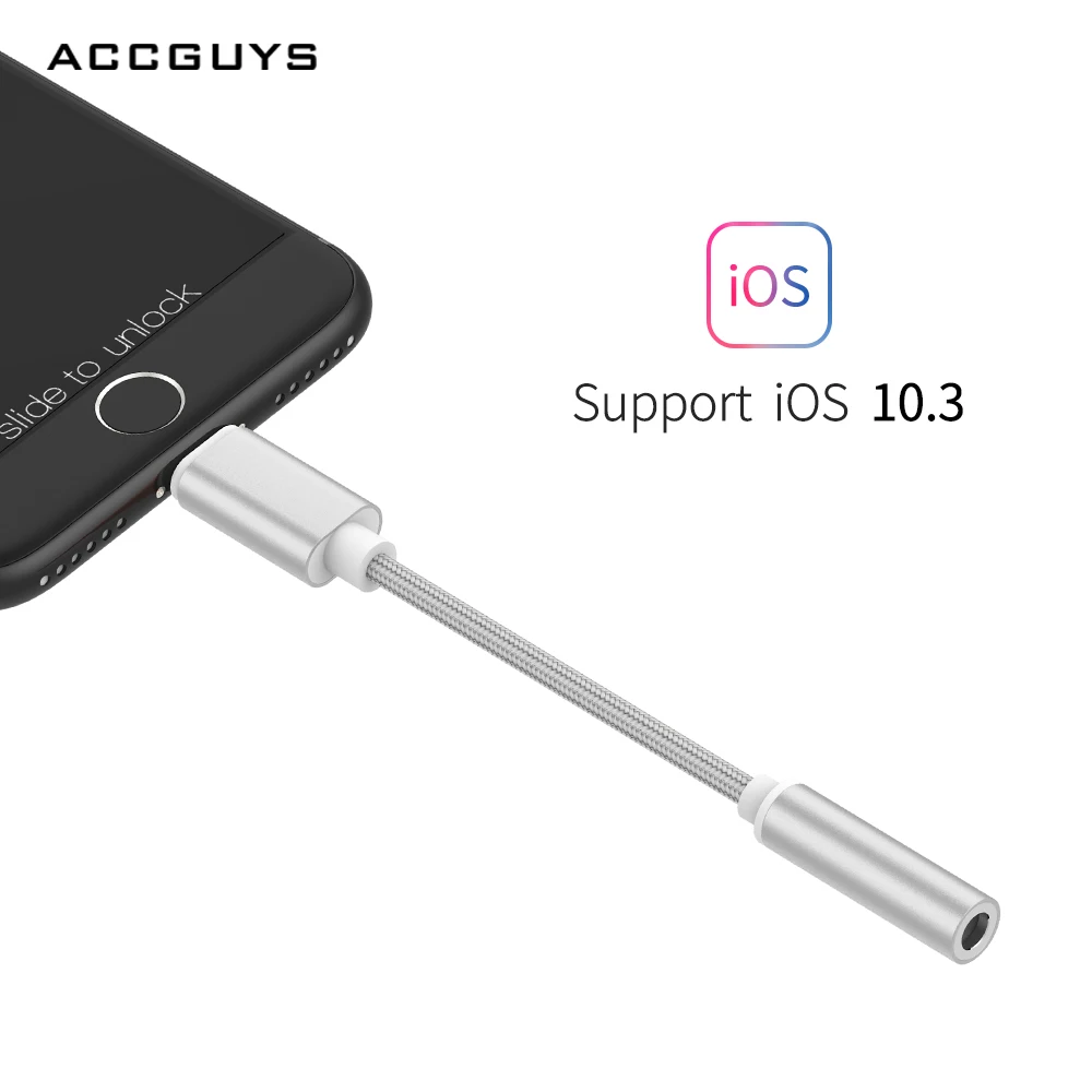 ACCGUYS Удлинительный кабель для наушников адаптер iPhone 5/6/7/8 Plus/X iPad IOS интерфейс 3 5 мм