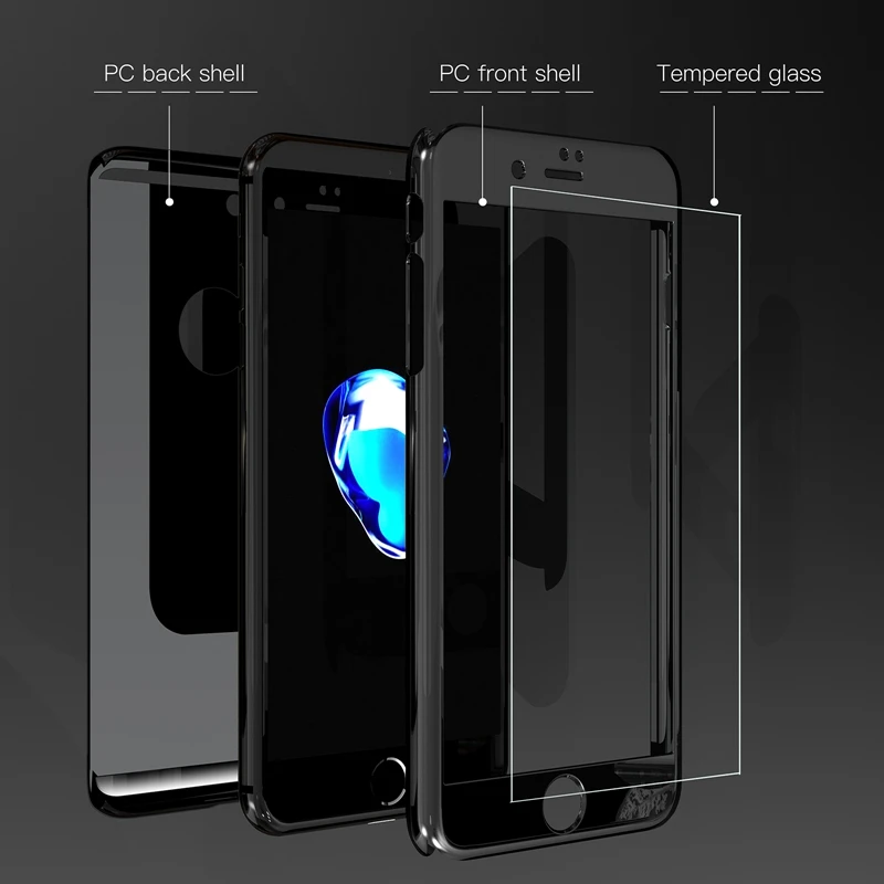 Чехол Roybens с покрытием 360 градусов для iPhone 7 Plus золотое покрытие из поликарбоната