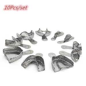 Бесплатная доставка, 10 шт.компл., стоматологический отпечаток, поднос для зубов из нержавеющей стали, поднос для зубных инструментов, стоматологические инструменты