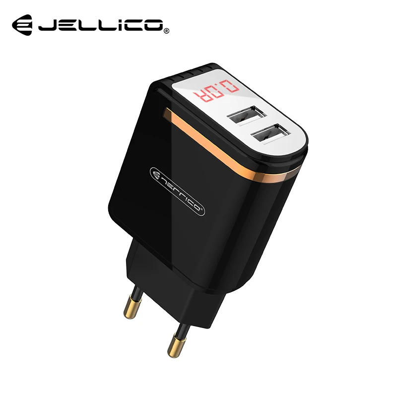 Black Jellico светодиодный дисплей 2 USB зарядное устройство для iPhone X 8 7 iPad быстрое настенное зарядное устройство ЕС адаптер для samsung S9 Xiaomi Mi 8 зарядное устройство для телефона - Тип штекера: Black
