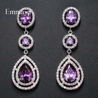 emmaya brand charm luxury aaa cubic zircon water drop shape earrings for women fashion wedding birthday jewelry party gift