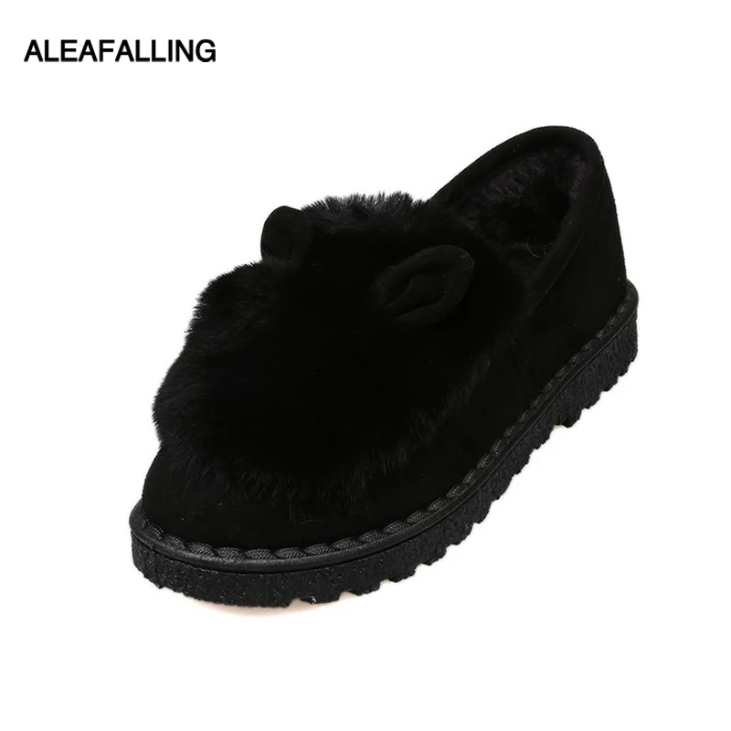 Aleafalling/женские сапоги из флока с заячьими ушками уличные теплые без застежек WBT283 |