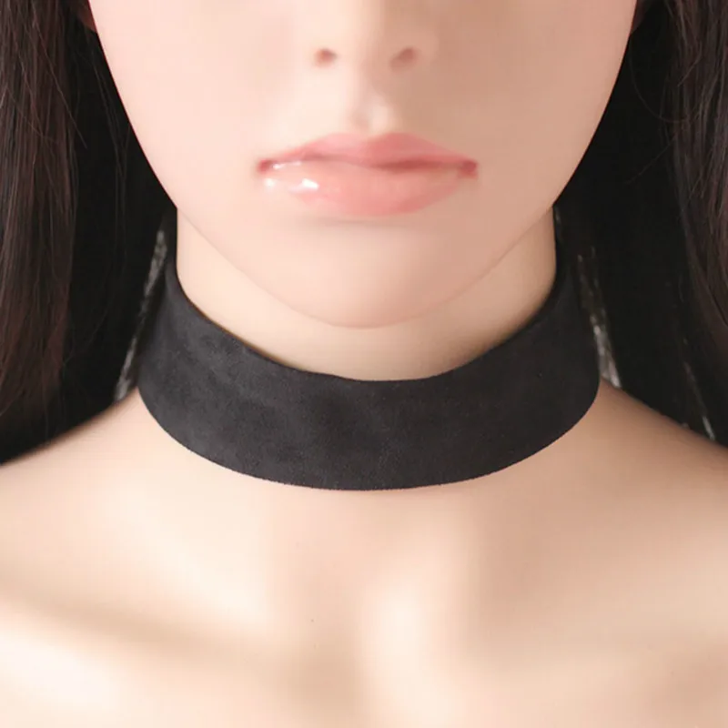 Новинка 2017 черное бархатное колье-чокер женские широкие чокеры чокер простые -