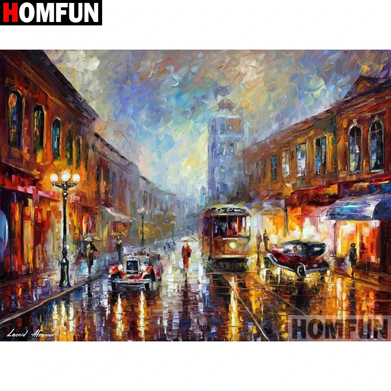 Алмазная живопись HOMFUN A15870 полноразмерная/круглая вышивка сделай сам Дорога