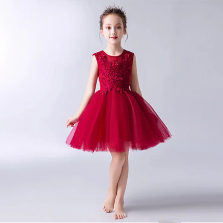 Children's long party dress flower girl kids wedding first communion princess baby costume clothing vestido comunion | Свадьбы и
