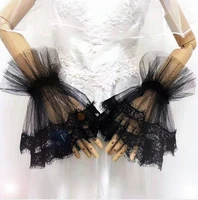 womens black color vintage lace glove ladys fake lace arm sleeve black fake sleeve fingerless glove r1046