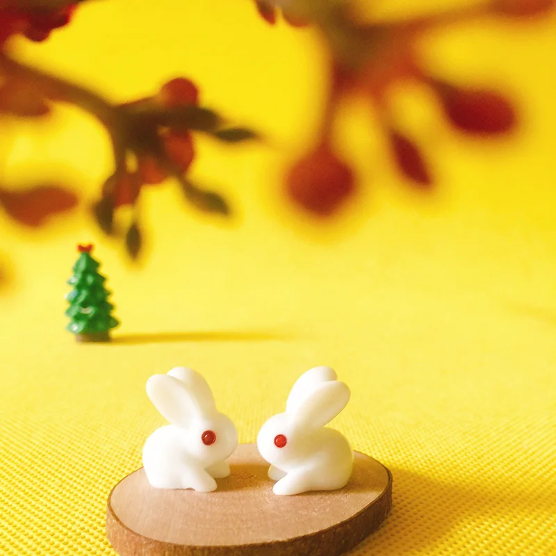 2 шт. милый кролик миниатюрные милые Сказочный Садовый Гном Террариум с мхом