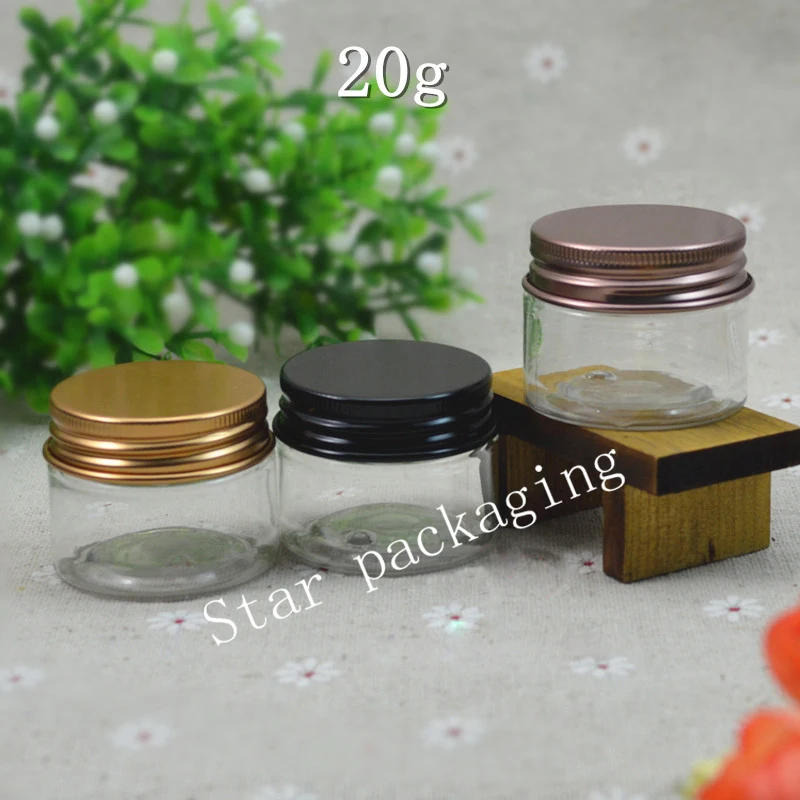 

50pcs 20g Mini clear Cosmetic Empty Jar Pot Eyeshadow Makeup Face Cream Container Refillable Bottles