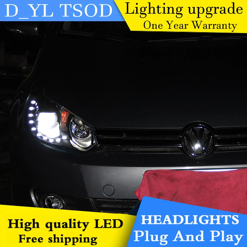 DY_L автомобильный Стайлинг Головной фонарь для Golf6 Golf mk6 GTI 2008-2012 светодиодный фары DRL H7/D2H HID Xenon bi xenon объектив