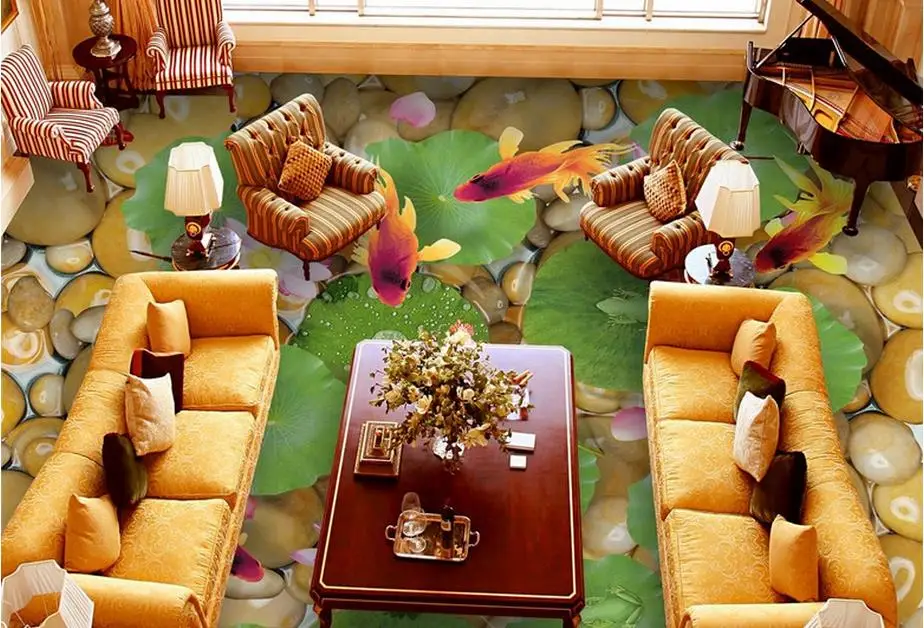 Высокое качество 3d напольное покрытие пользовательская фотография Настенная