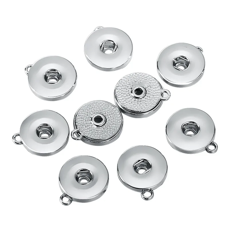 18mm 1ear Новинка 100 шт 18 мм кнопка оснастки ювелирные аксессуары оснастка Кнопка 18 мм сделать DIY оснастка браслет ожерелье - Окраска металла: 18mm 1ear