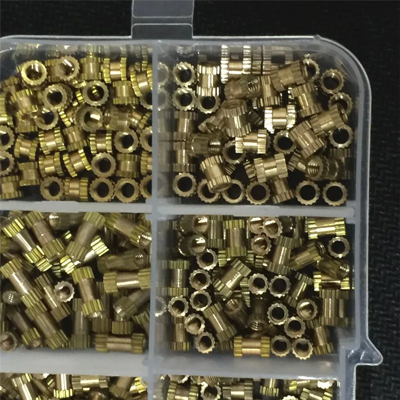 200/500 шт M2* L-3.5 M2.5* L-3.5 M3* L-4.2(наружный диаметр) Инъекции гайка Медь вставка с накаткой накатки наборы