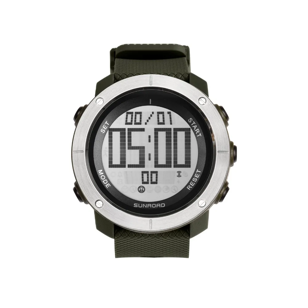 Мужские спортивные электронные часы SUNROAD водонепроницаемые для бега с таймером и